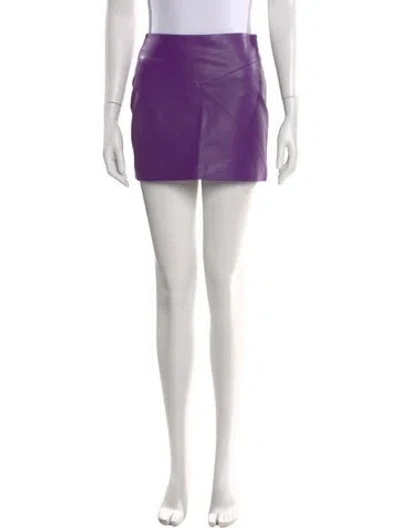 Pre-owned Rta Lambskin Mini Skirt W/ Tags In Purple