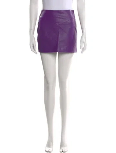 Pre-owned Rta Lambskin Mini Skirt W/ Tags In Purple