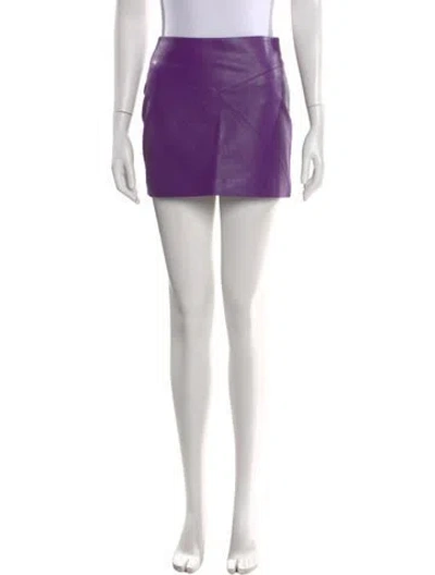Pre-owned Rta Lambskin Mini Skirt W/ Tags In Purple