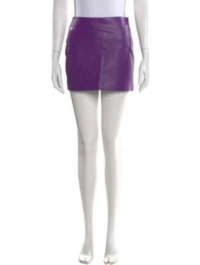 Pre-owned Rta Lambskin Mini Skirt W/ Tags In Purple