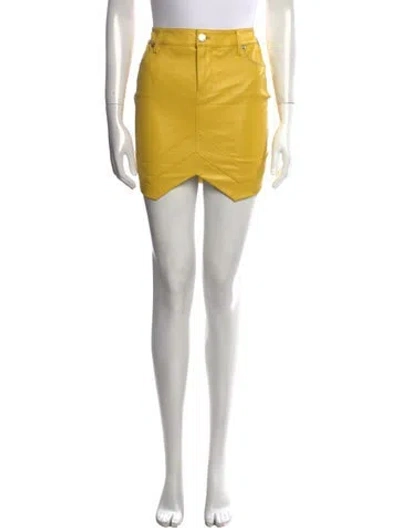 Pre-owned Rta Lambskin Mini Skirt In Yellow