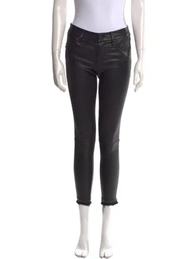 Pre-owned Rta Lambskin Skinny Leg Pants In Black