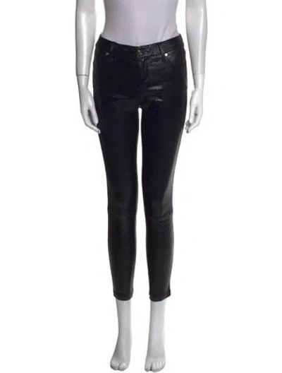 Pre-owned Rta Lambskin Skinny Leg Pants In Black