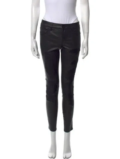 Pre-owned Rta Lambskin Skinny Leg Pants In Black