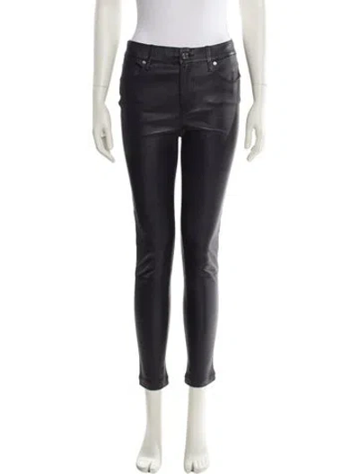 Pre-owned Rta Lambskin Skinny Leg Pants In Black