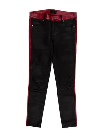 Pre-owned Rta Lambskin Skinny Leg Pants In Black