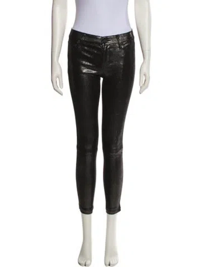 Pre-owned Rta Lambskin Skinny Leg Pants In Black