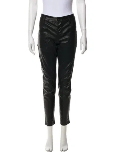 Pre-owned Rta Lambskin Skinny Leg Pants In Black