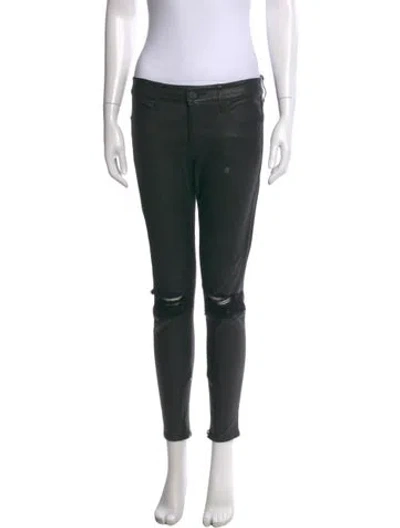 Pre-owned Rta Lambskin Skinny Leg Pants In Black