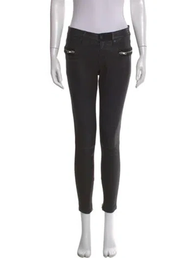 Pre-owned Rta Lambskin Skinny Leg Pants In Black