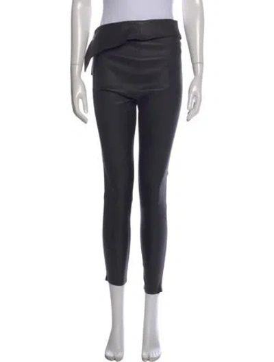 Pre-owned Rta Lambskin Skinny Leg Pants In Black