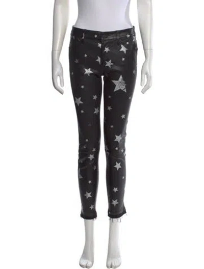 Pre-owned Rta Lambskin Skinny Leg Pants In Black