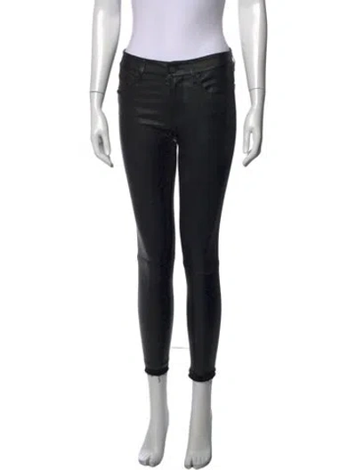 Pre-owned Rta Lambskin Skinny Leg Pants In Black