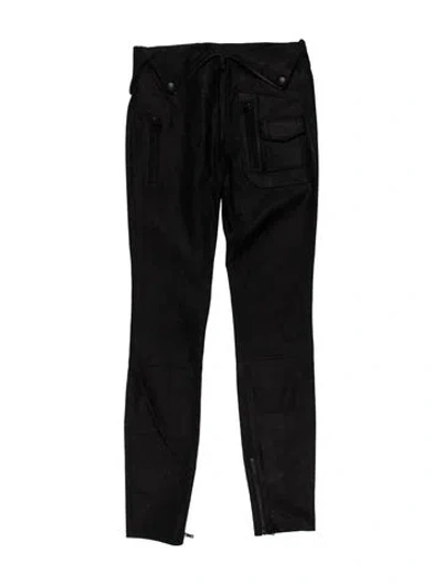 Pre-owned Rta Lambskin Skinny Leg Pants In Black