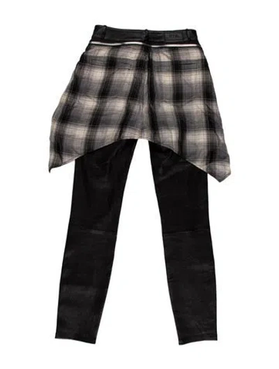 Pre-owned Rta Lambskin Skinny Leg Pants In Black