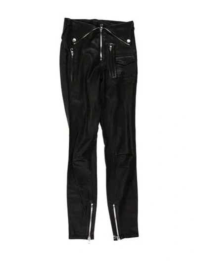 Pre-owned Rta Lambskin Skinny Leg Pants In Black