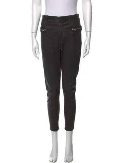 Pre-owned Rta Lambskin Skinny Leg Pants In Black