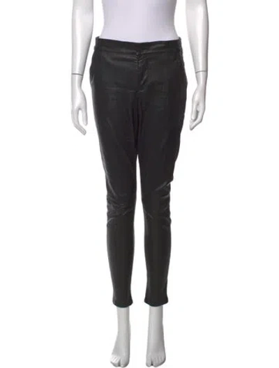 Pre-owned Rta Lambskin Skinny Leg Pants In Black