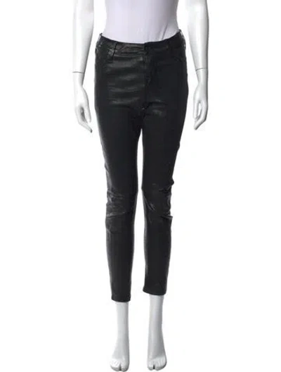 Pre-owned Rta Lambskin Skinny Leg Pants In Black