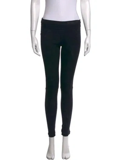 Pre-owned Rta Lambskin Skinny Leg Pants In Black/metallic