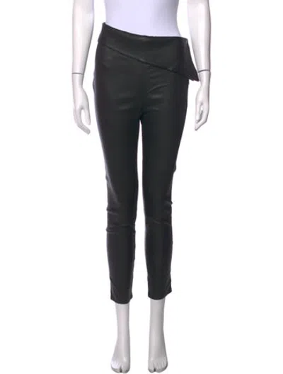 Pre-owned Rta Lambskin Skinny Leg Pants In Black/red
