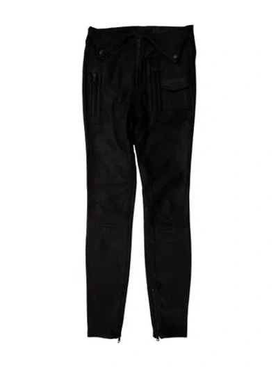 Pre-owned Rta Lambskin Skinny Leg Pants In Blue