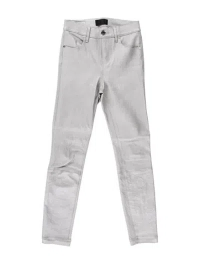 Pre-owned Rta Lambskin Skinny Leg Pants In Blue