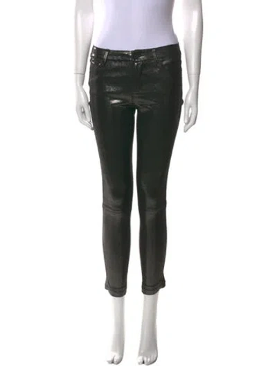 Pre-owned Rta Lambskin Skinny Leg Pants In Gray