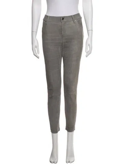 Pre-owned Rta Lambskin Skinny Leg Pants In Grey