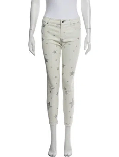 Pre-owned Rta Lambskin Skinny Leg Pants In White