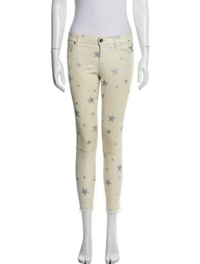 Pre-owned Rta Lambskin Skinny Leg Pants In Yellow