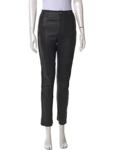 Pre-owned Rta Lambskin Straight Leg Pants In Black
