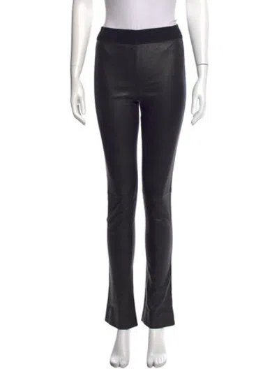 Pre-owned Rta Lambskin Straight Leg Pants In Black