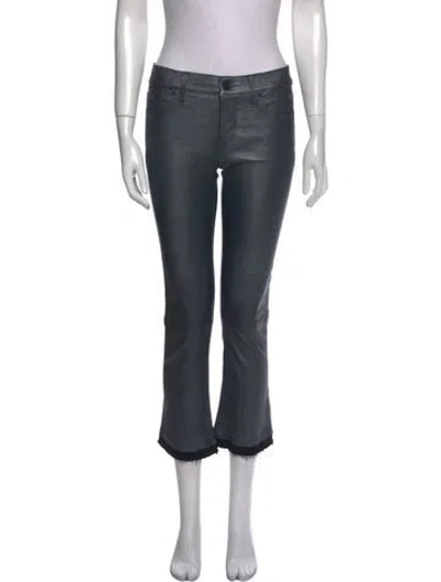 Pre-owned Rta Lambskin Straight Leg Pants In Gray
