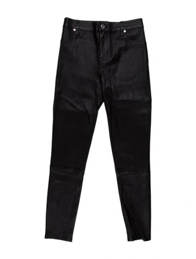 Pre-owned Rta Lambskin Straight Leg Pants W/ Tags In Black