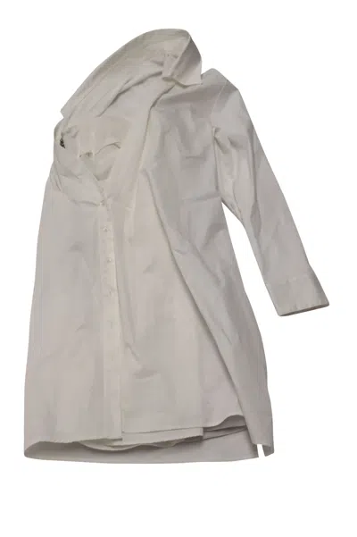 Rta Lana Asymmetric Dress In White Cotton