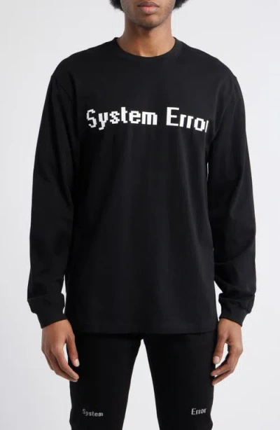 Rta Lawrence Black System Error Long Sleeve Cotton Graphic T-shirt In Animal Print