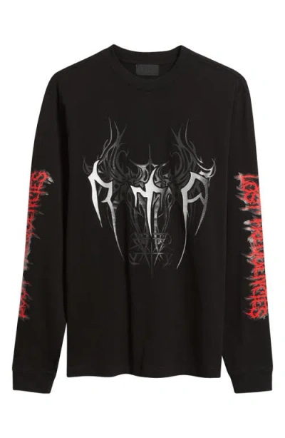 Rta Lawrence Cyber Sigilism Long Sleeve Graphic T-shirt In Brown