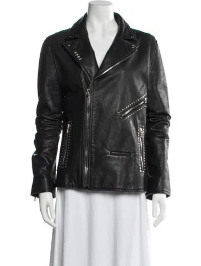 Pre-owned Rta Leather Biker Jacket In Black