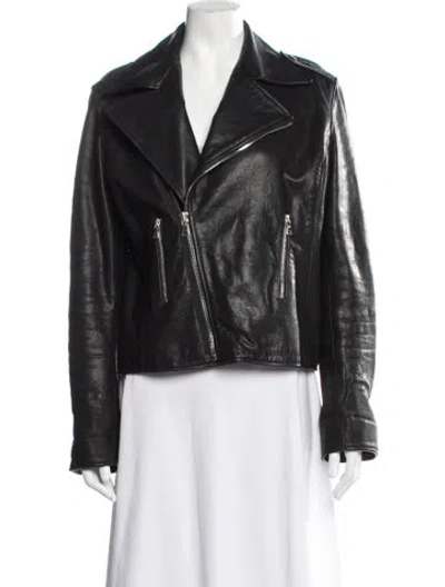 Pre-owned Rta Leather Biker Jacket In Black