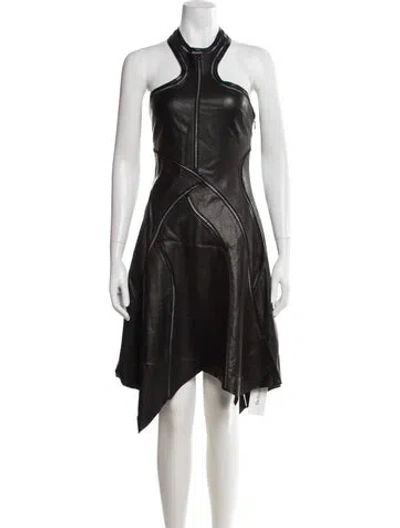 Pre-owned Rta Leather Knee-length Dress In Black