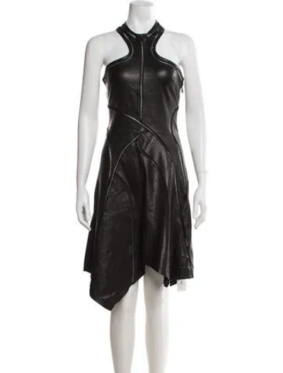 Pre-owned Rta Leather Knee-length Dress In Black