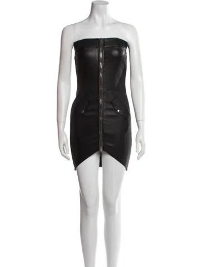 Pre-owned Rta Leather Mini Dress In Black
