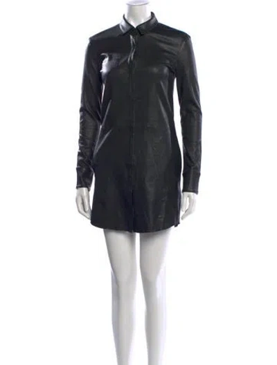 Pre-owned Rta Leather Mini Dress In Black