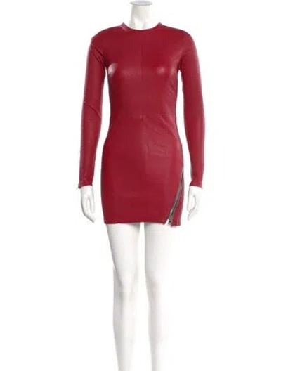 Pre-owned Rta Leather Mini Dress In Red