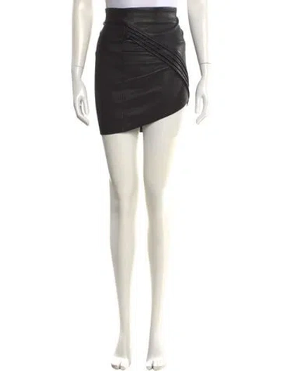 Pre-owned Rta Leather Mini Skirt In Black