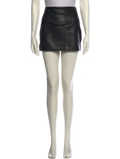 Pre-owned Rta Leather Mini Skirt In Black