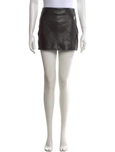 Pre-owned Rta Leather Mini Skirt In Black
