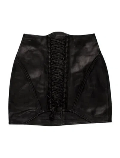 Pre-owned Rta Leather Mini Skirt In Black