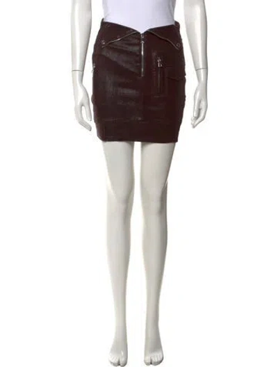 Pre-owned Rta Leather Mini Skirt In Brown